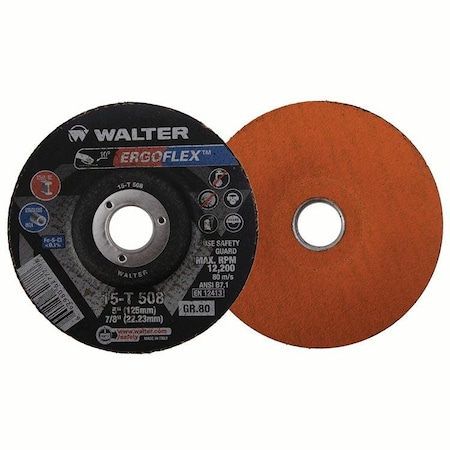 Walter Surface Technologies Ergoflex Blending Disc  5 in. x 7/8 in.  Grit 80 15T508
